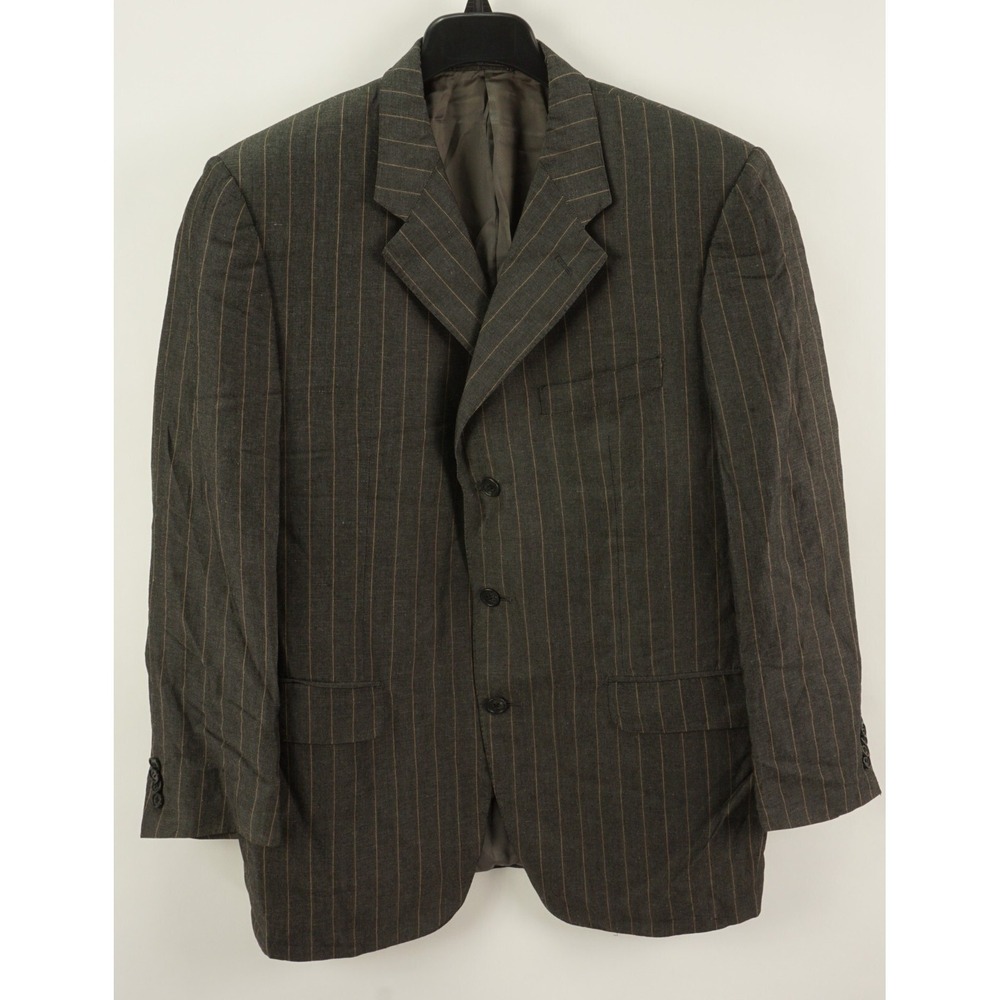 Corneliani Bamboo & Linen 'Master' Three Button Notch Lapel Blazer Mens 44R Gray